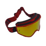 Ochelari unisex ski, snowboard, motociclism, ciclism, rama rosie, lentila multicolora, O22RM